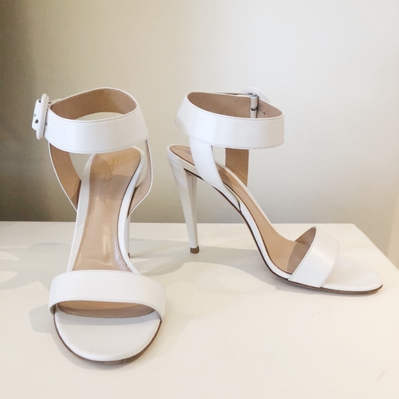 Gianvito Rossi Elyse Leather heel WHITE 38.5 - Picture 2 of 6